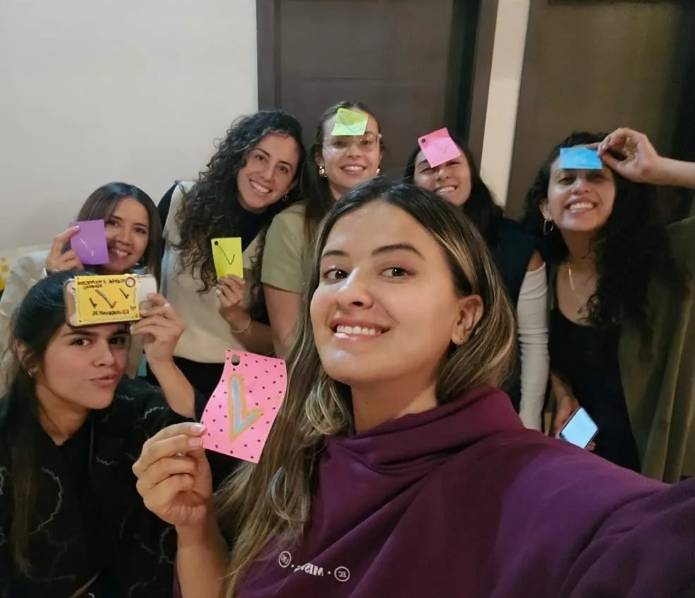 Sharon with young women from her discipleship group